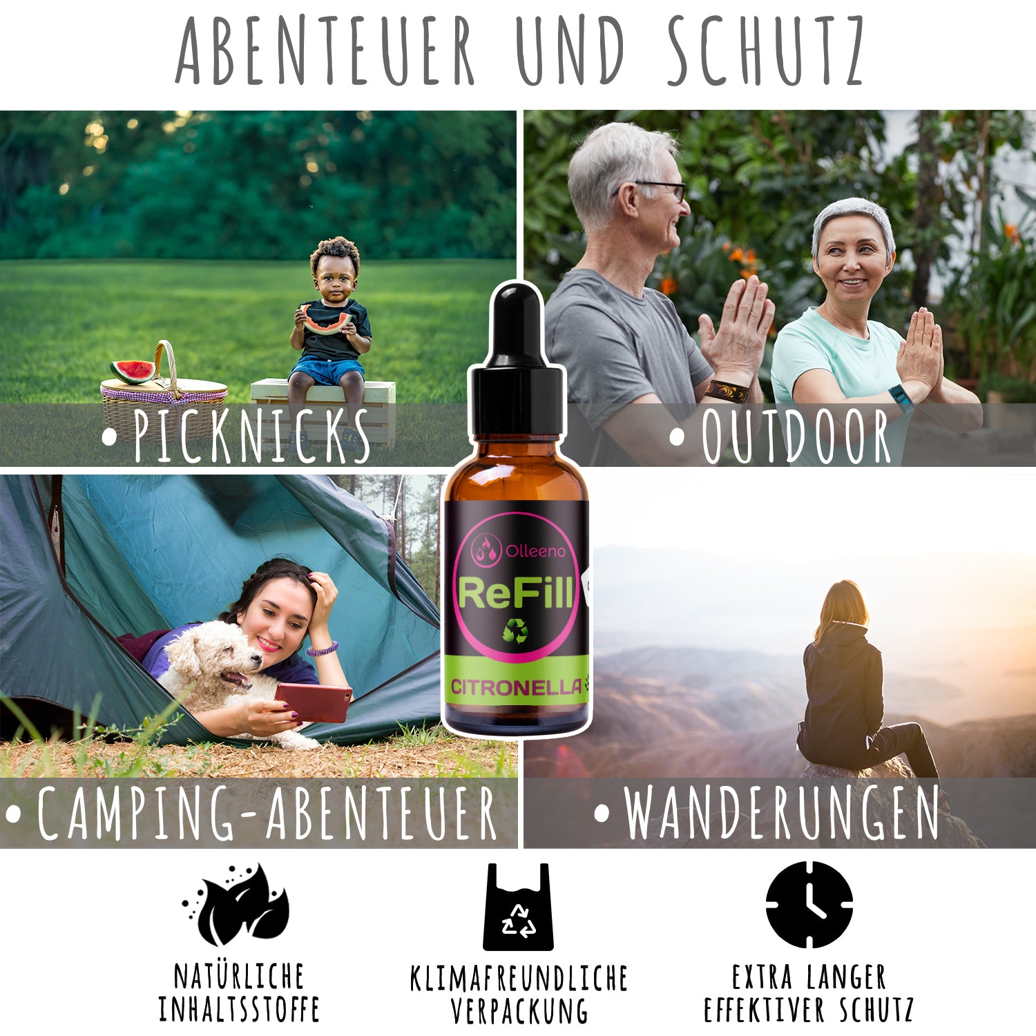 Nachfüllöl Citronella 20ml für Mückenschutzarmbänder - rein pflanzlich