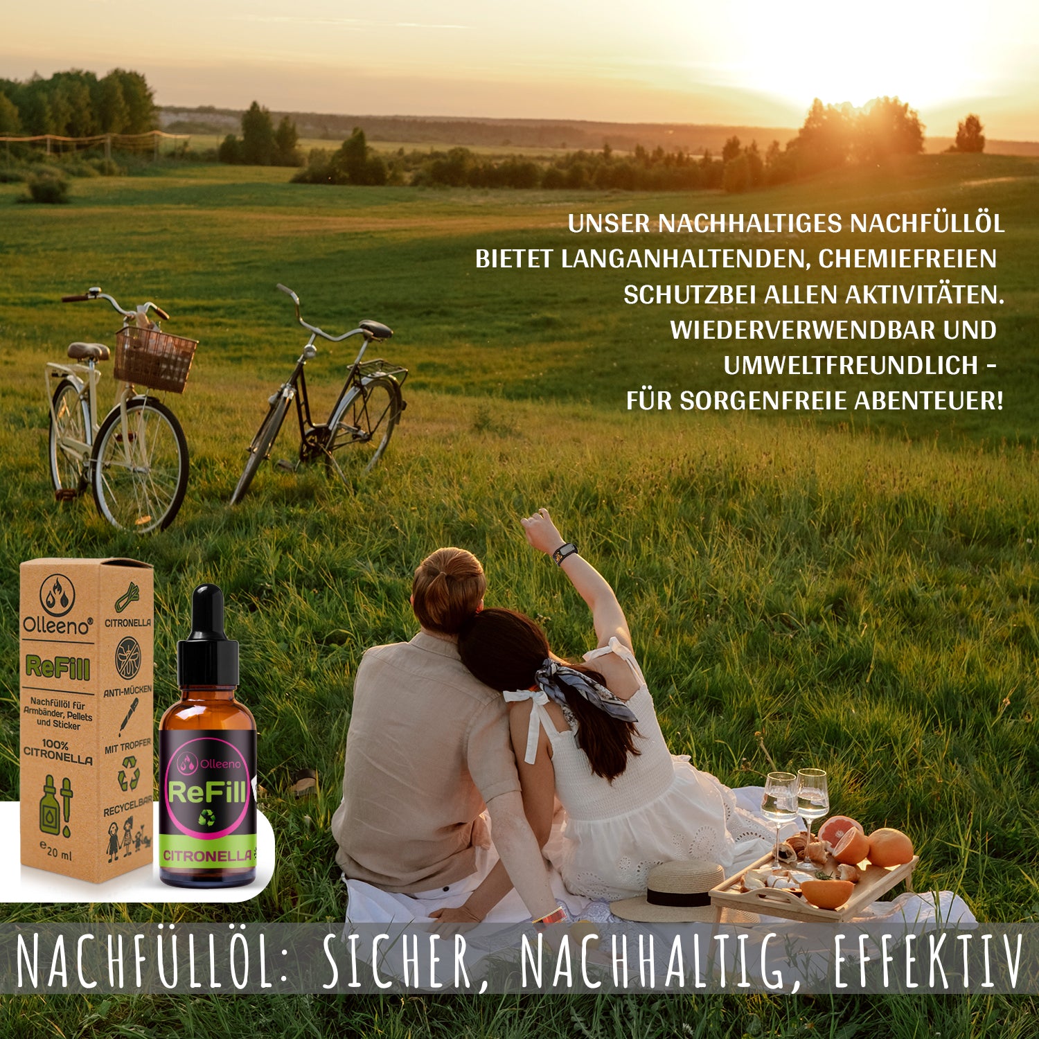 Nachfüllöl Citronella 20ml für Mückenschutzarmbänder - rein pflanzlich