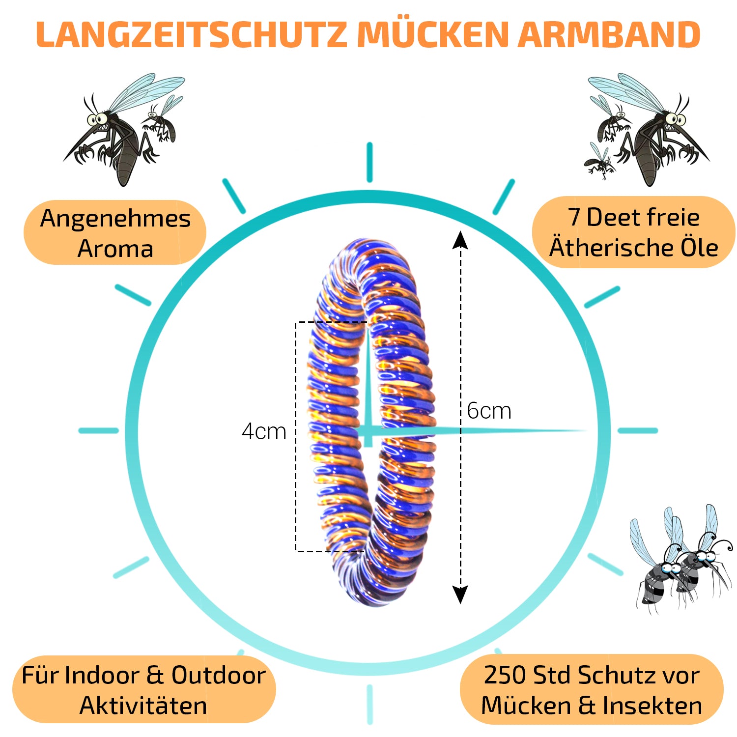 Mückenschutz Armband - 🍃 rein pflanzlich