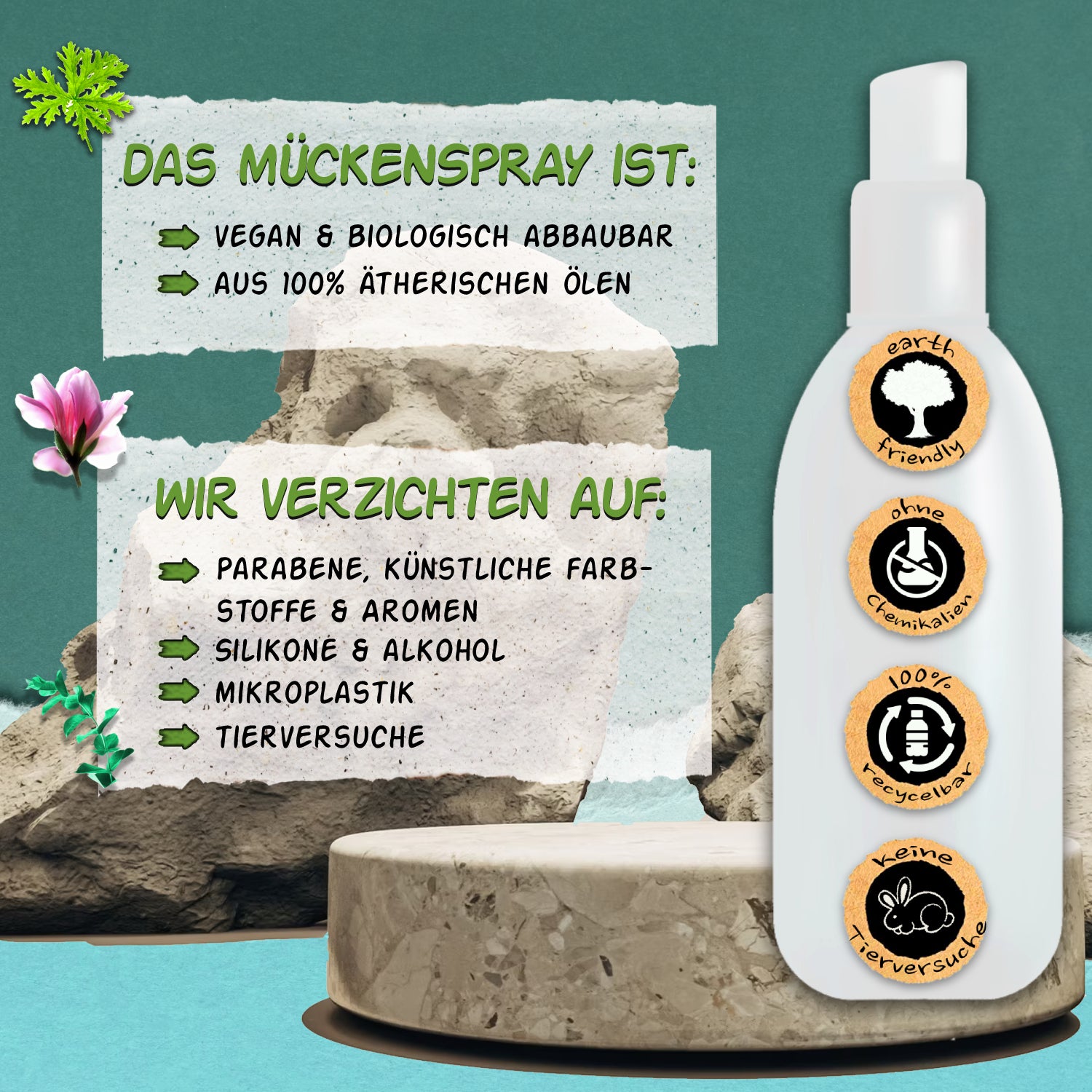 Mückenspray – 🍃 rein pflanzlich 100 ml